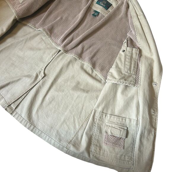 Orvis Zambezi Leather Trim Hunting Outdoor Safari Jacket Blazer Mesh Men's XL - Picture 15 of 16